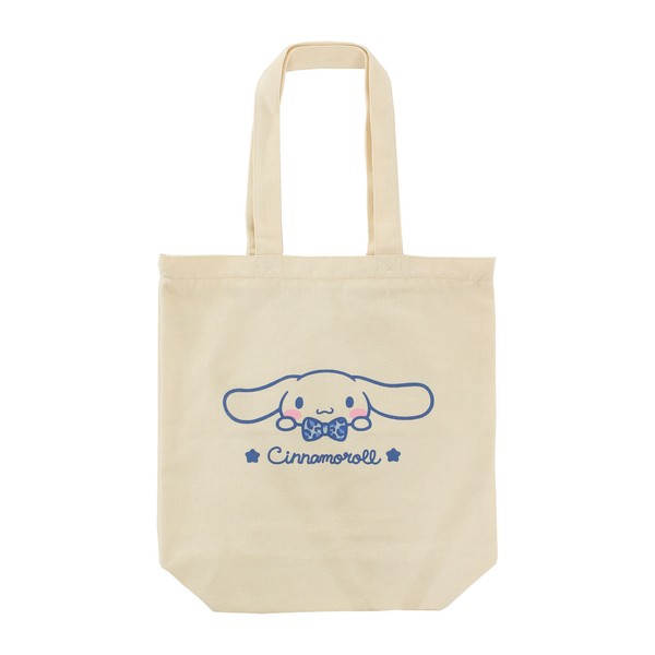 トートバッグ 縦型 シナモロール レオパード ヒョウ柄 キャンパス地 帆布 アイボリー 40×37cm 画像