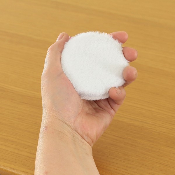 コンパクトミラー ポムポムプリン 丸型 刺繍 ダブルミラー 2倍拡大鏡 イエロー 65×65×18 画像