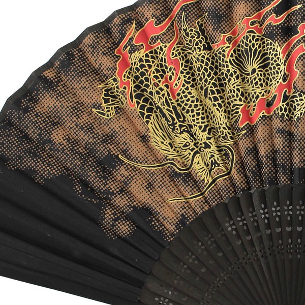 扇子 布せんす 龍 和風 和柄 21cm 画像