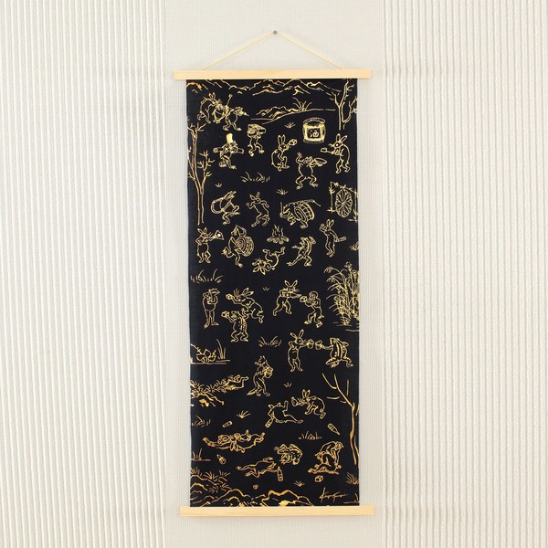 手ぬぐい棒 すっきり飾れる タペストリーバー 角型 ひも付き 木製 マグネット3個式 40cm 画像