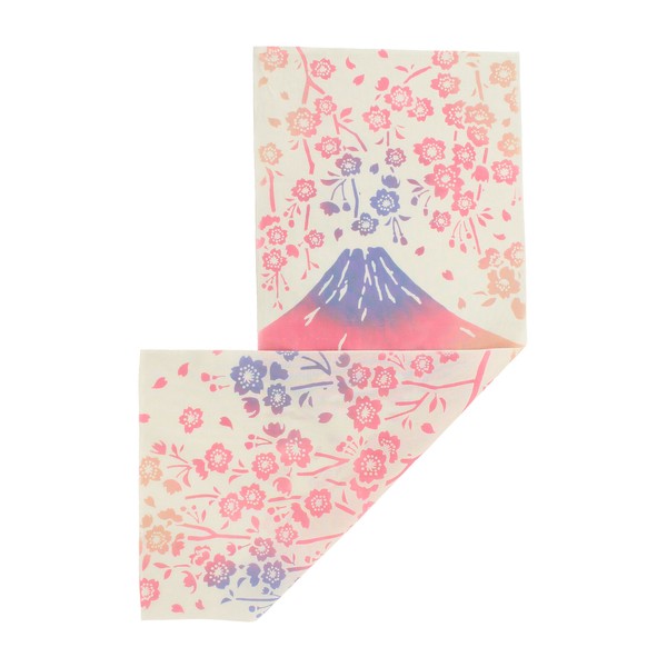 注染手ぬぐい 富士山と桜 春 手拭い てぬぐい ハンカチ 日本製 ホワイト 33×90 画像