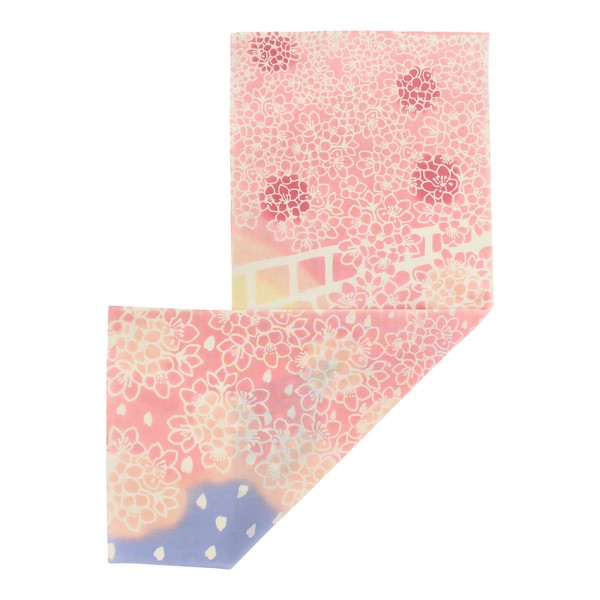 注染手ぬぐい 川と風と桜 花見 さくら てぬぐい はんかち 日本製 ピンク 33×90 画像