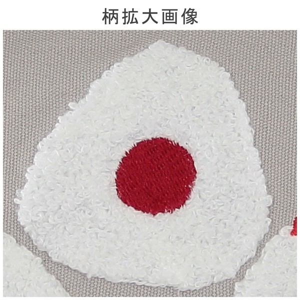 はらぺこ 保冷バッグ ランチバッグ サガラ刺繍入り おにぎり アルミ生地使用 アイボリー 21×28cm 画像