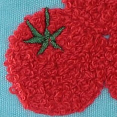 はらぺこ 保冷バッグ ランチバッグ サガラ刺繍 トマト アルミ生地使用 ブルー 21×28cm 画像