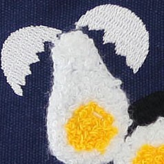 はらぺこ 保冷バッグ ランチバッグ サガラ刺繍 目玉焼き アルミ生地使用 ネイビー 21×28cm 画像