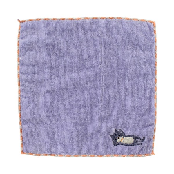 ギフトBOX入り アニマルはんかち ハチワレ猫柄 23×23cm 画像