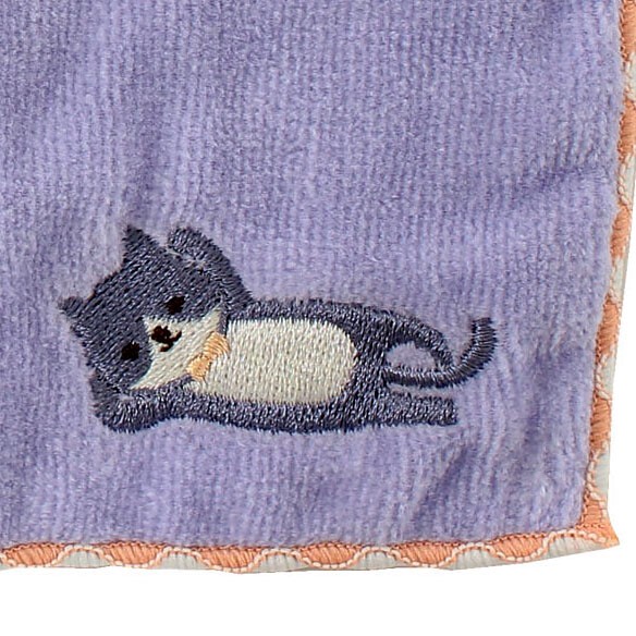 ギフトBOX入り アニマルはんかち ハチワレ猫柄 23×23cm 画像