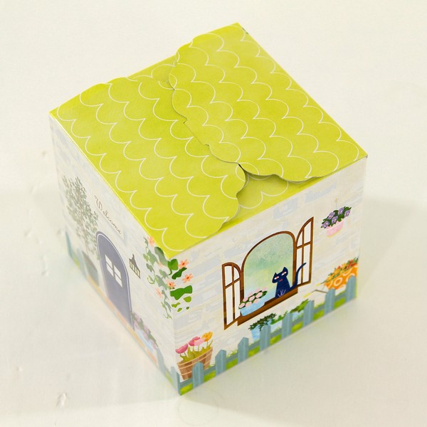 ギフトBOX入り アニマルはんかち シロクマ オーガニックコットン ブルー 23×23cm 画像