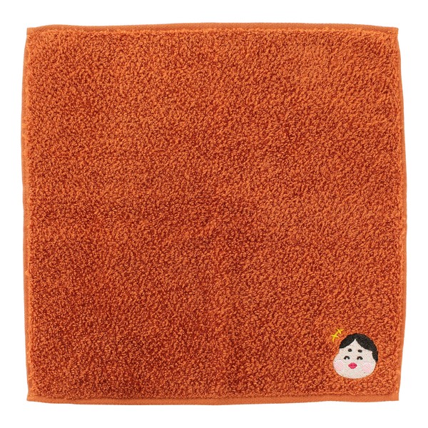 Lucky Charm Handkerchief – Otafuku Organic Cotton Hand Towel Orange 25 x 25cm main image