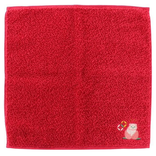 Lucky Charm Handkerchief – Shiba Inu and Peach Organic Cotton Hand Towel Red 25 x 25cm main image