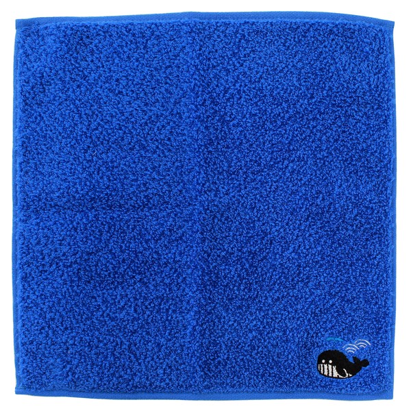 Lucky Charm Handkerchief – Whale Organic Cotton Hand Towel Blue 25 x 25cm main image