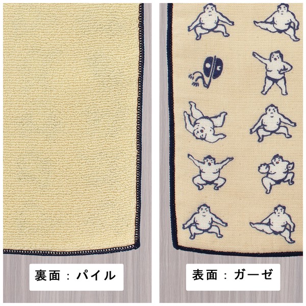 はんかち どすこい 今治タオル 日本製 相撲 大相撲 オーガニックコットン ベージュ 24×24 画像