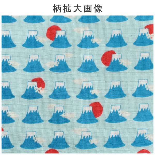 はんかち 富士山 今治タオル 日本製 日の出 朝日 オーガニックコットン ブルー 24×24 画像
