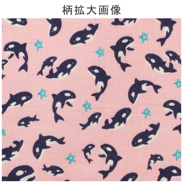 はんかち シャチトヒトデ 今治タオル 日本製 オーガニックコットン ピンク 24×24 画像