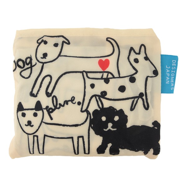 2Way ショッピングバッグ エコバッグ モノトーンドッグ 犬 53×40cm 画像