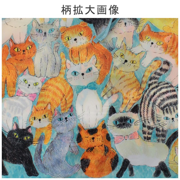 2Way ショッピングバッグ エコバッグ ねこちゃんねこちゃん ブルー 53×40cm 画像