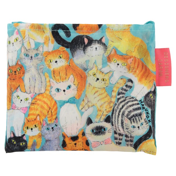 2Way ショッピングバッグ エコバッグ ねこちゃんねこちゃん ブルー 53×40cm 画像