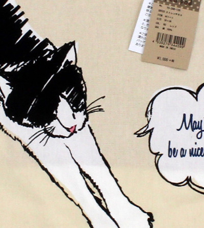 A4サイズのトートバッグ　ストレッチ猫の柄 画像