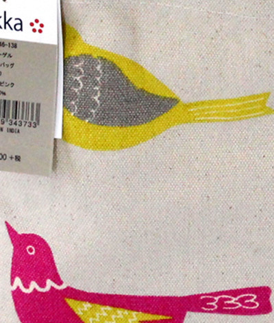 ミニトートバッグ　内ポケット付き　フォーゲルの柄 画像