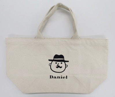 A4サイズが横にゆったり入るトートバッグ M ダニエルスタンプ ナチュラル 全体画像