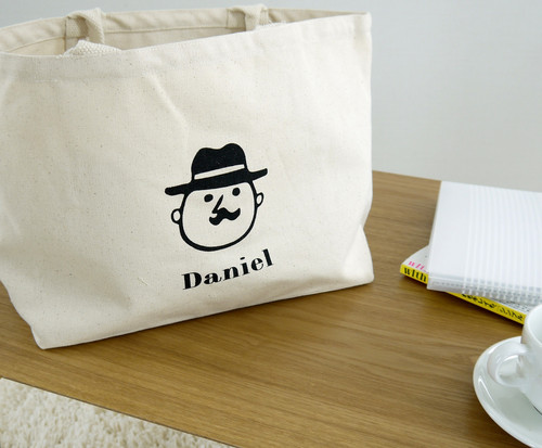 A4サイズが横にゆったり入るトートバッグ M ダニエルスタンプ ナチュラル 画像