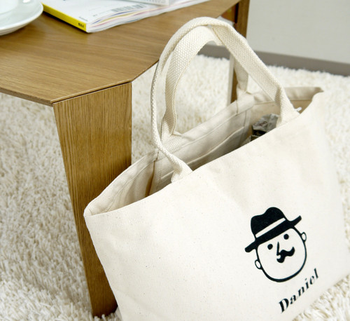 A4サイズが横にゆったり入るトートバッグ M ダニエルスタンプ ナチュラル 画像
