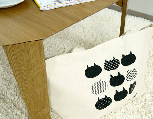 A4サイズが横にゆったり入るトートバッグ　M　パターンイタズラ　ナチュラル 画像