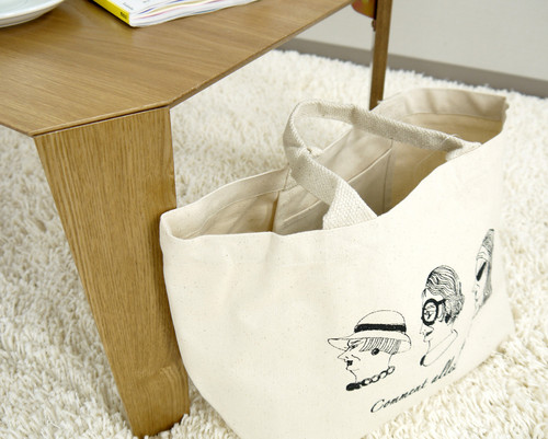 A4サイズが横にゆったり入るトートバッグ　M　マダムグラース　ナチュラル 画像