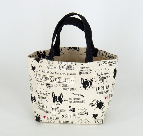 ミニトートバッグ　内ポケット付き　ブルトンカフェIV 全体画像