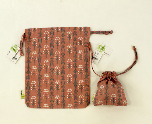 巾着　和風　ぺんぺん草の柄 全体画像