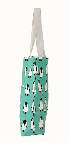 A4サイズのトートバッグ　内ポケット付　ペタペタペンギンGR 画像