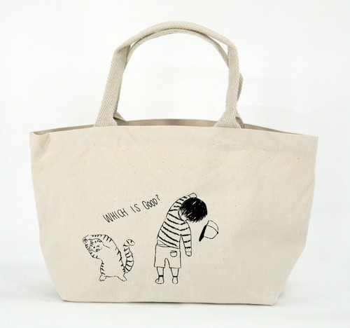 A4サイズが横にゆったり入るトートバッグM　タマトボクNA 全体画像