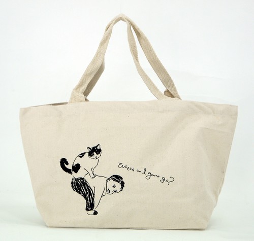 A4サイズが横にゆったり入るトートバッグM　ハナトボクNA 全体画像