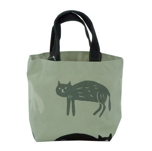 ミニトートバッグ　内ポケット付き　ノースキャットGY 全体画像