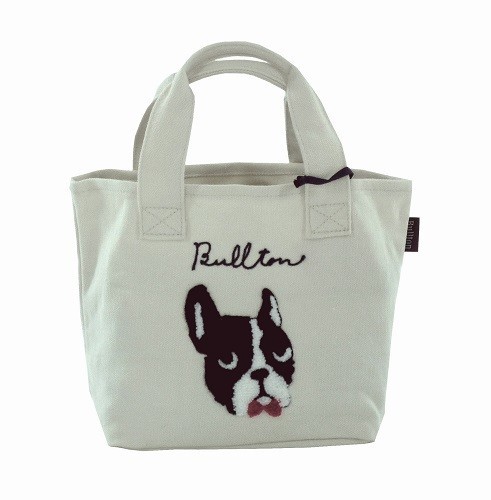 ループ状のもこもこ刺繍：ポコポコ：ミニトートバッグ　内ポケット付き　ブルトンNT 全体画像