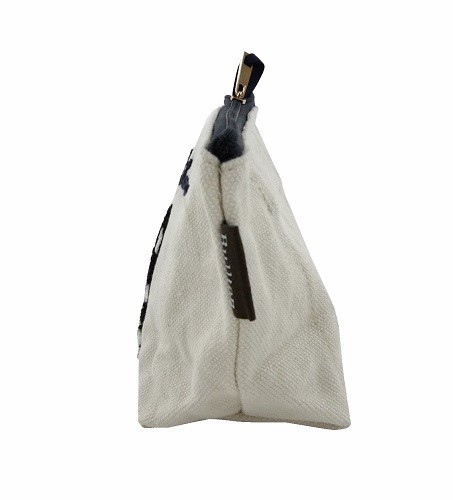 ループ状のもこもこ刺繍：ポコポコマチ付ポーチ　内ポケット付き　ブルトンNT 画像