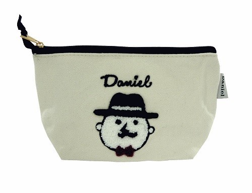 ループ状のもこもこ刺繍 ポコポコマチ付ポーチ 内ポケット付き ダニエルNT 全体画像