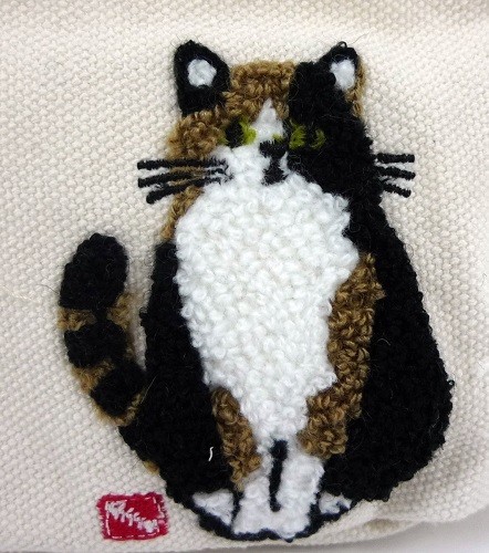 ループ状のもこもこ刺繍：ポコポコマチ付ポーチ　内ポケット付き　みやけさんNT 画像