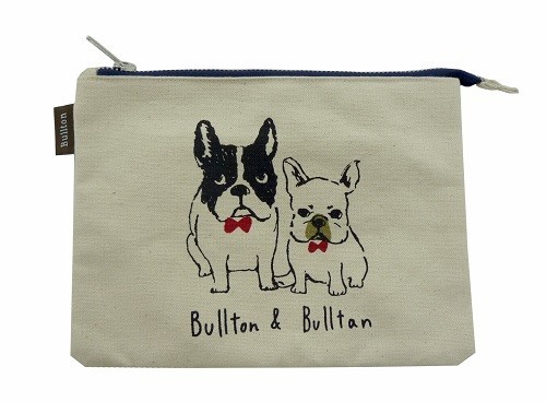 フラットポーチ　トートバッグと柄を合わせるのもオススメ　ブルトンブルタンNT 全体画像