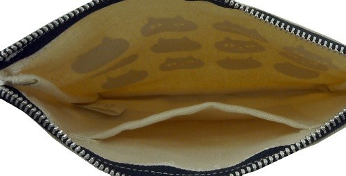 フラットポーチ　トートバッグと柄を合わせるのもオススメ　イタズラオセロ フラットP　BK 画像