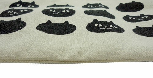 フラットポーチ　トートバッグと柄を合わせるのもオススメ　イタズラオセロ フラットP　BK 画像