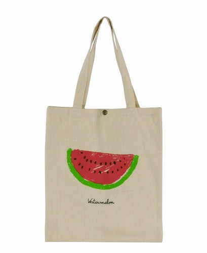 スナップ付A4トートバッグ 内ポケット付き ウォーターメロンNA 全体画像