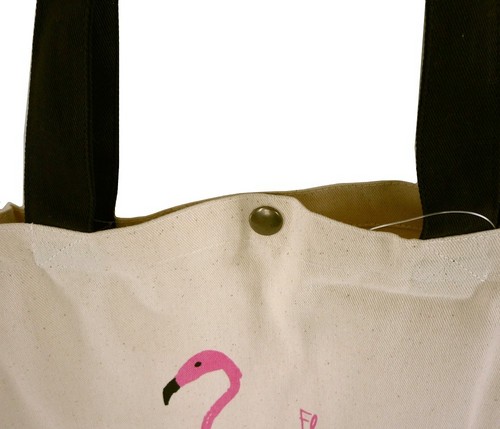 スナップ付A4トートバッグ 内ポケット付き フラミーNA 画像