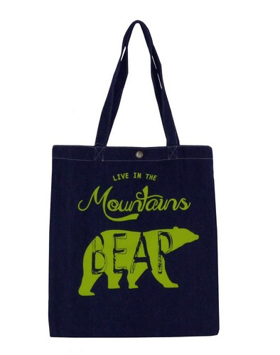 スナップ付A4トートバッグ 内ポケット付き マウンテンNV 全体画像