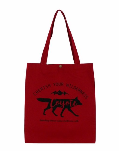 スナップ付A4トートバッグ 内ポケット付き コヨーテRD 全体画像