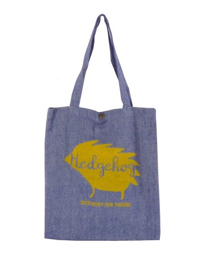 スナップ付A4トートバッグ 内ポケット付き ハリハリBL 全体画像