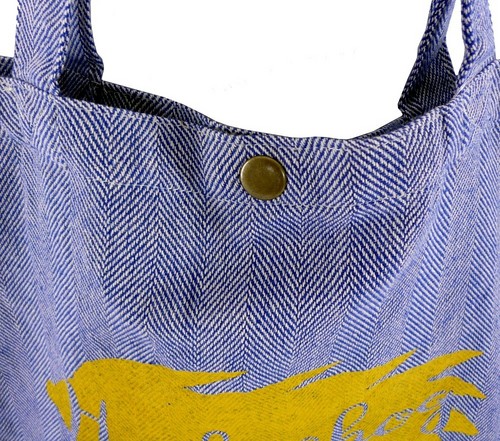 スナップ付A4トートバッグ 内ポケット付き ハリハリBL 画像