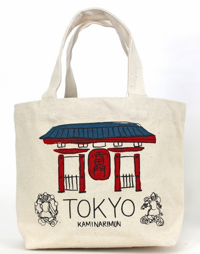 ミニトートバッグ 内ポケット付き とーきょー ナチュラル 全体画像