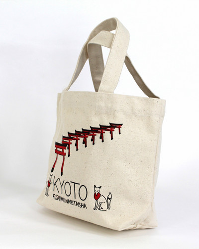 ミニトートバッグ 内ポケット付き きょーと ナチュラル 画像