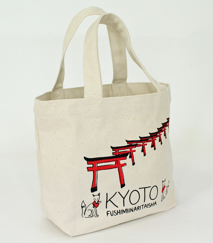 ミニトートバッグ 内ポケット付き きょーと ナチュラル 画像